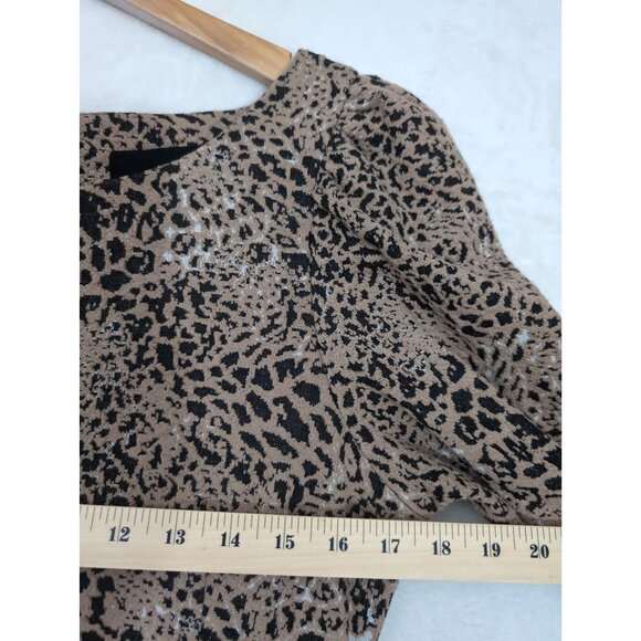 Anthropologie Maeve Mini Dress Women 12 Leopard Print Back Bow Cut Out Western - Picture 11 of 12